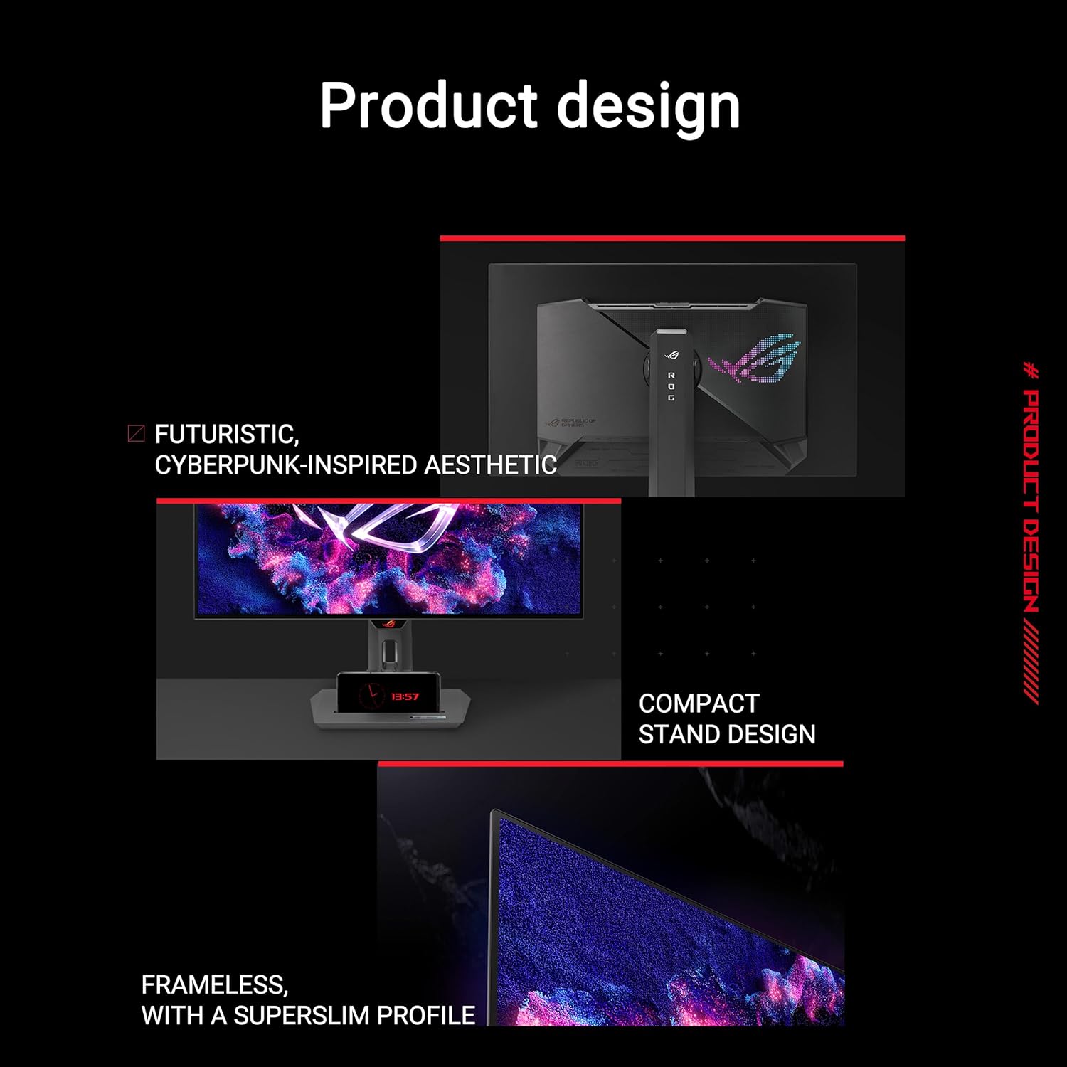 ASUS ROG Strix 27” 1440P OLED Gaming Monitor (XG27AQDMG) - QHD  Glossy OLED  240Hz  0.03ms  Custom Heatsink  Anti-flicker Uniform Brightness  G-SYNC Compatible  99% DCI-P3  DisplayWidget  3yr warranty