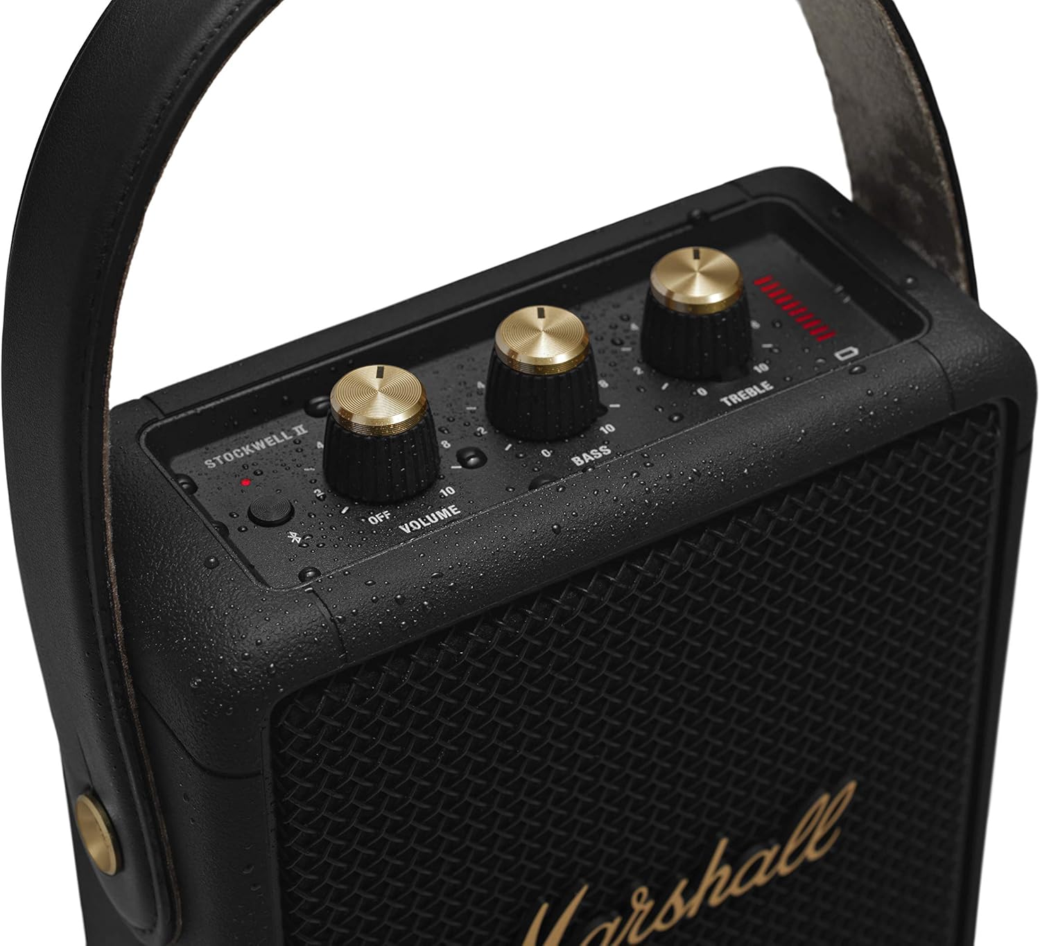 Marshall Stockwell II Portable Bluetooth Speaker  Black and Brass