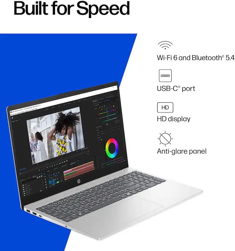 HP 15.6" Business & Student Laptop Computer with Microsoft Office 365  Intel Quad-Core Processor  Windows 11 Laptop 32GB RAM 640GB Storage (128GB UFS+512GB Docking Set)  Numeric Keypad  Natural Silver