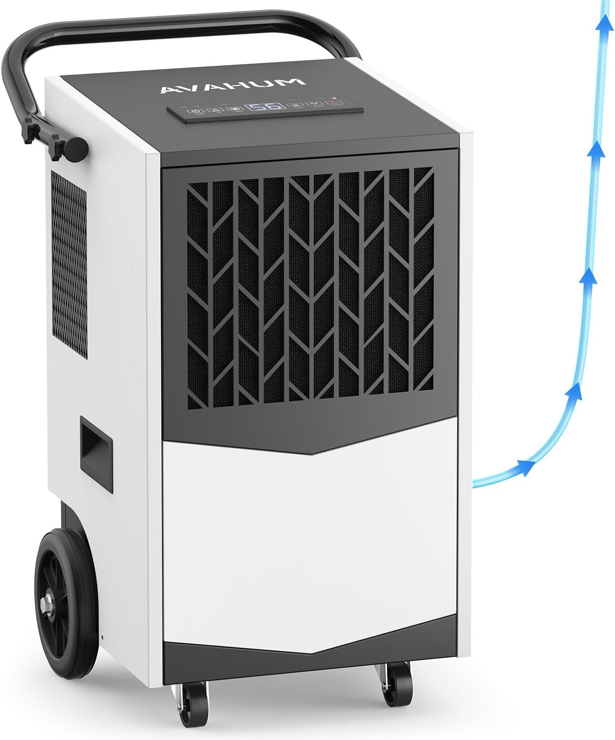 160 Pint Commercial Dehumidifier with Built-in Pump, Industrial Dehumidifier for Basement & Warehouse, 7500 Sq.Ft Large Dehumidifier with Drain Hose, Auto Defrost, 24H Timer, Auto Restart