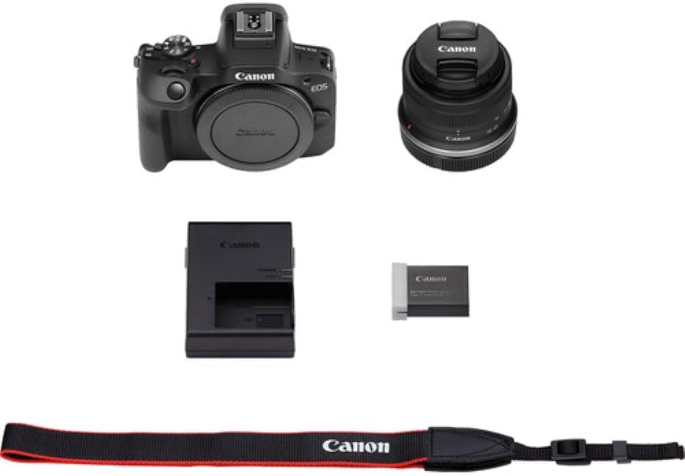 Canon EOS R100 Mirrorless Camera with RF-S18-45mm F4.5-6.3 IS STM Lens Kit  24.1 Megapixel CMOS (APS-C) Sensor  4K Video  RF Mount | Black Bundled with 64GB Memory Card & Camera Shoulder Bag (3 Items)