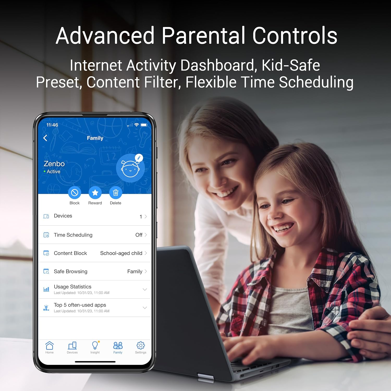 ASUS ZenWiFi BT10 Tri-Band WiFi 7 Mesh  18 Gbps  3000 sq.ft (1pk)  Dual 10G Ports  Security and Parental Controls Included  Smart Home Master SSIDs  4G & 5G Mobile Tethering