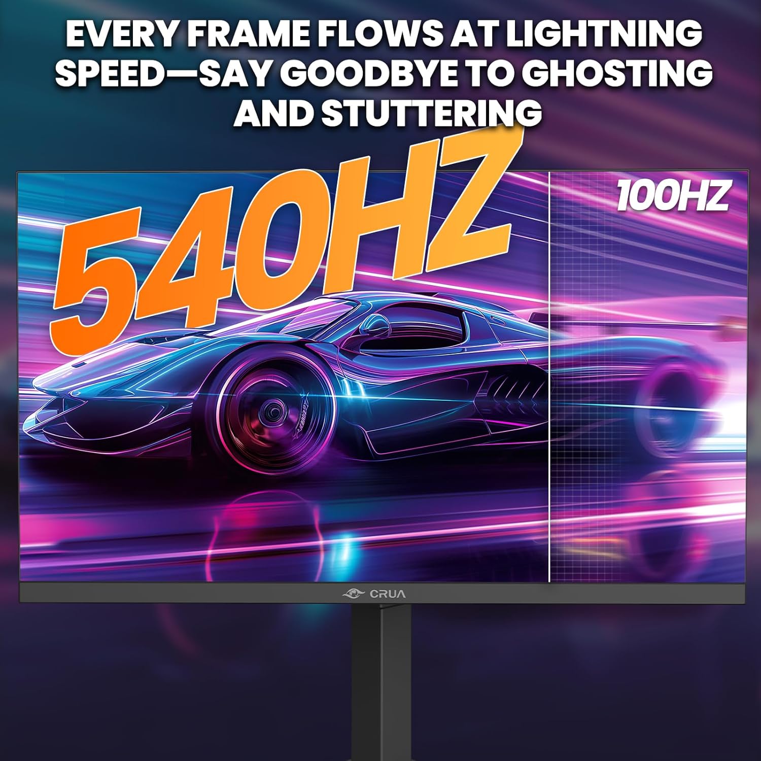CRUA 27” 540Hz Gaming Monitor  IPS FHD(1920x1080P)  AMD FreeSync  120% sRGB  Height/Pivot/Rotating/Tilt Adjustable Vertical Monitor  HDMI 2.1 + DP 1.4  Wall Mount Install-Black