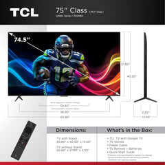 TCL 75 Inch Class QM6K Series | Mini LED QLED 4K HDR | 75QM6K  2025 Model | 120HZ-144HZ High Brightness Smart Google TV Dolby Atmos Onkyo Audio | Voice Remote Alexa Gaming Streaming Television