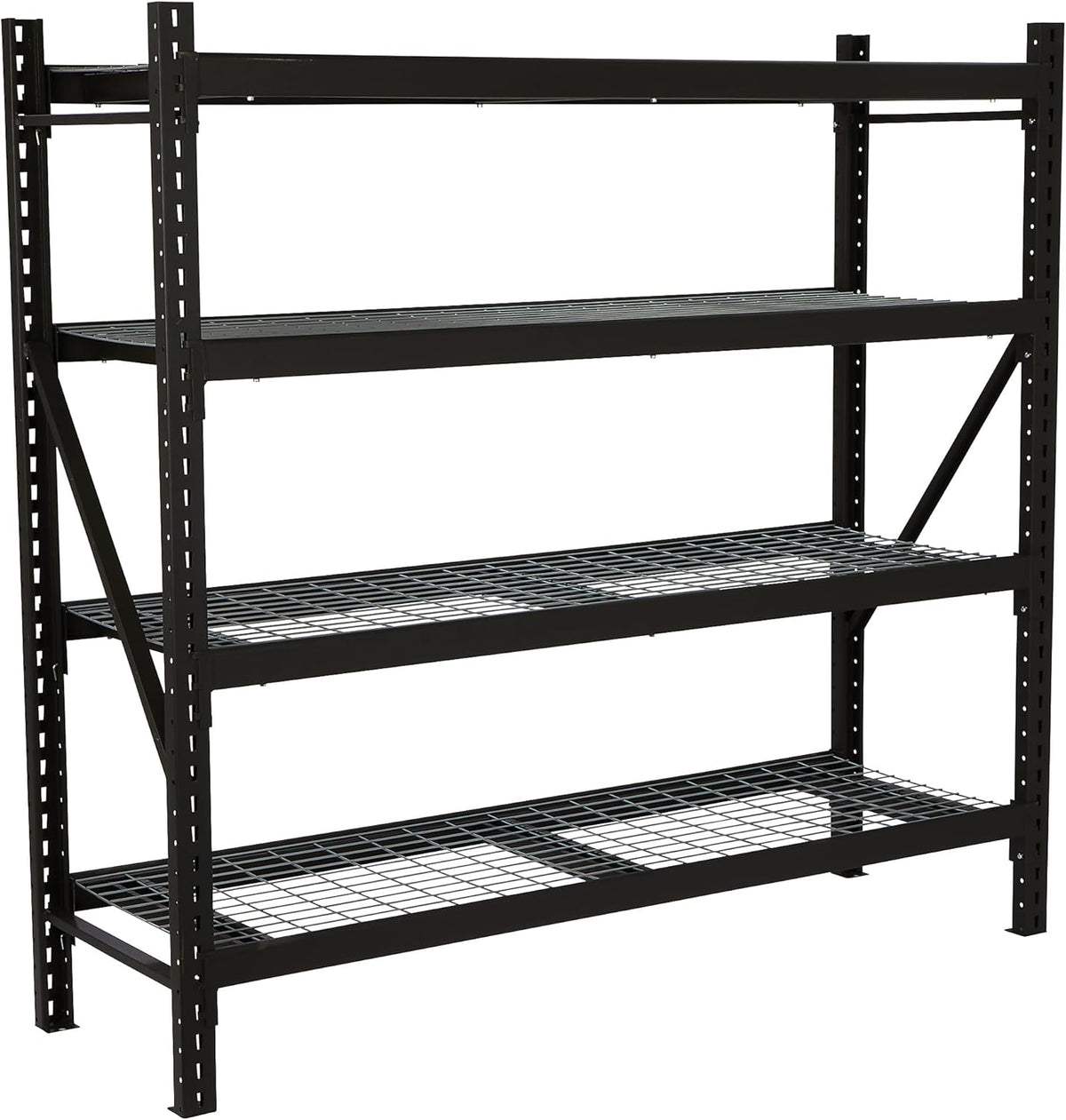 Ironton 4-Tier Industrial Steel Shelving Unit, 8,000-Pound Load Capacity, Garage Storage Rack, 77" W x 24" D x 72" H