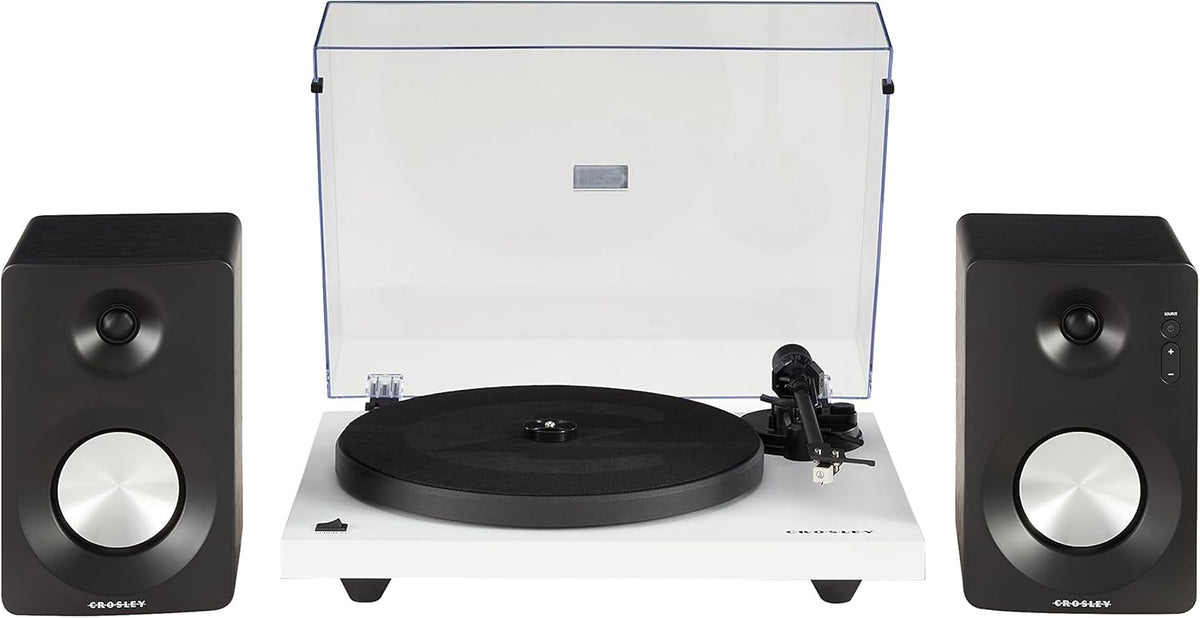 Crosley KT6101-WH Belt-Drive Bluetooth Turntable with Built-in Preamp and Included Speakers  White