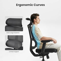 EUREKA ERGONOMIC Lena Mesh Office Chair, Ergonomic Office Chair, High Back Desk Chair with Oversized Headrest, Home Office Desk Chairs for Home & Ofiice, Work Chair, Black