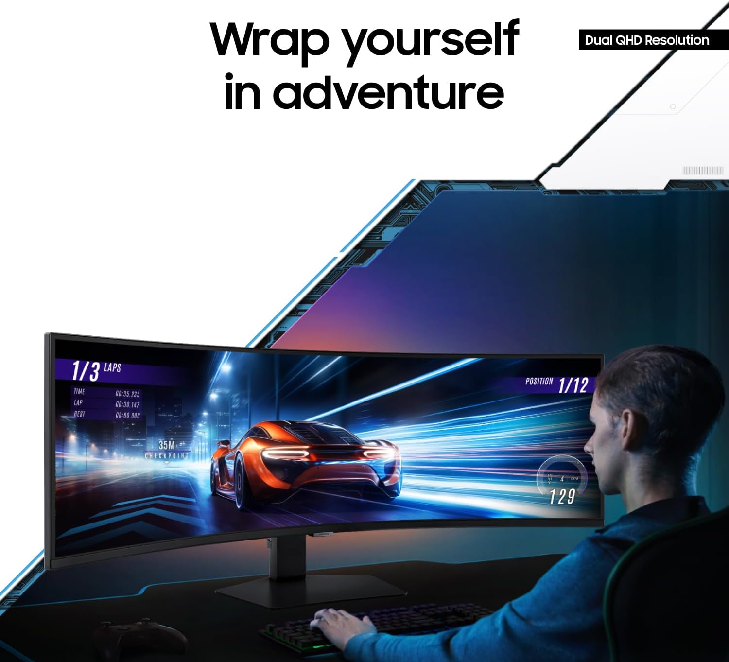 SAMSUNG 49" Odyssey G9 (G95C) Series DQHD 1000R Curved Gaming Monitor  240Hz  1ms(GtG)  DisplayHDR 1000  AMD FreeSync Premium Pro  Eye Saver Mode  Auto Source Switch+  LS49CG950ENXZA  2024