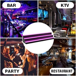 LED Liquor Bottle Display Shelf, 60 inch 3 Step Lighted Acrylic Lighted Bar Shelf for Home, Illuminated Home Bar Shelf, Acrylic Lighted Bottle Display Stand with Remote and APP Control