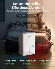 Waykar 5000 Sq.Ft 2025 Energy Star Dehumidifier for Home, Basement, Bedroom, Bathroom, Max 80 Pint/D(Standard 63 Pint/D) with Drain Hose&Water Tank, Ultra Quiet(40 dB), Intelligent Humidity Adjustment