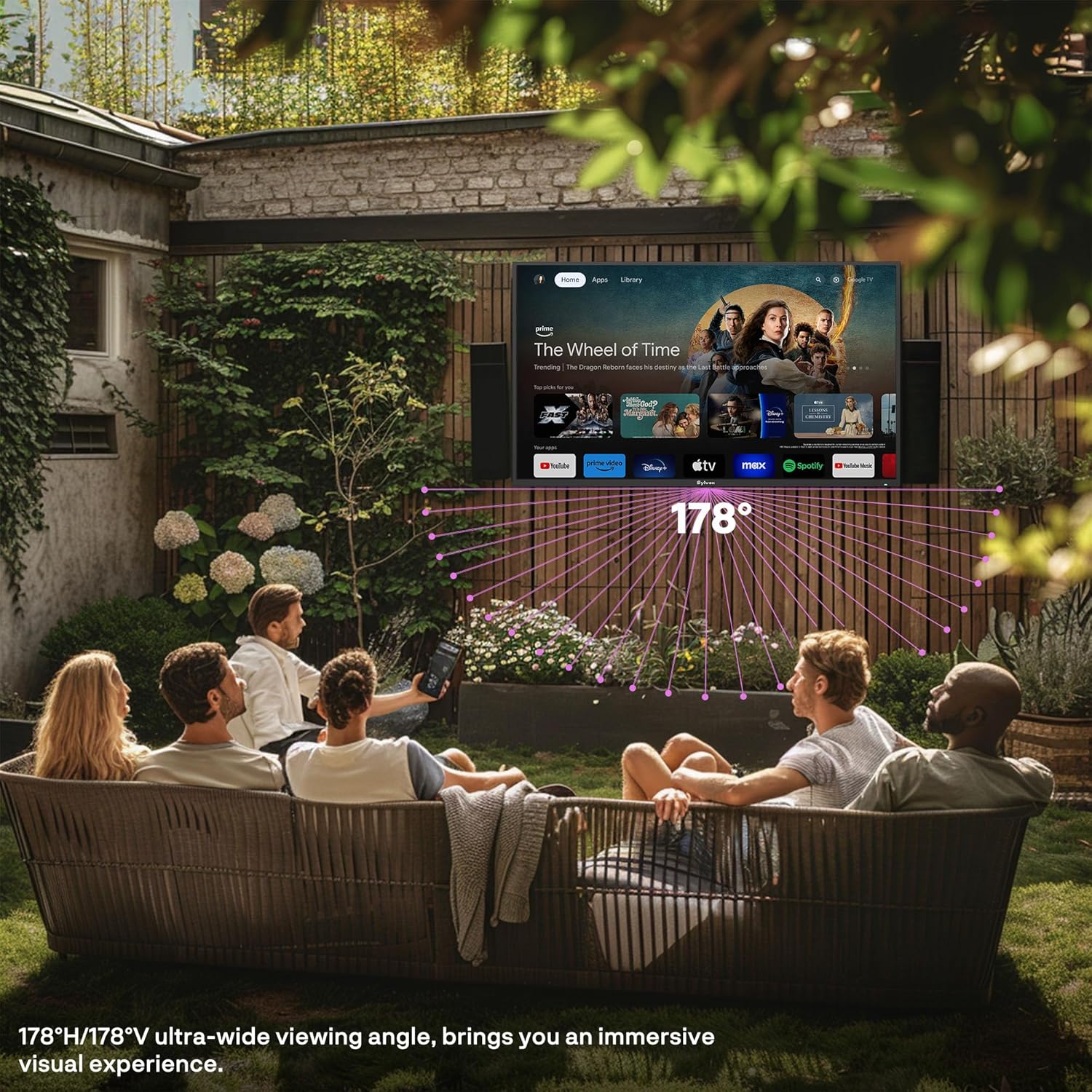 SYLVOX New 55” Outdoor Smart TV  Superior Waterproof Performance  Upgraded Matte Finish for Enhanced Anti-Glare Effect  Full Metal  with Dolby Atoms  2000nits  Full Sun Pool Pro 2.0+ Series