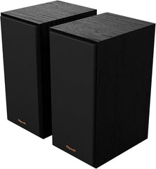 Klipsch Reference R-40PM Powered Bookshelf Speakers - 90-Degree x 90-Degree Tractrix Horn - Linear Travel Suspension - Sleek  Modern Appearance