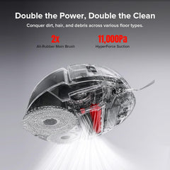 roborock Qrevo Slim Robot Vacuum and Mop Combo, 8.2cm Ultra-Slim, 3D Sensing Tech, Advanced Obstacle Recognition, Powerful Suction, FlexiArm Side Brush & Mop, Auto Mop Washing & Drying, Self-Emptying