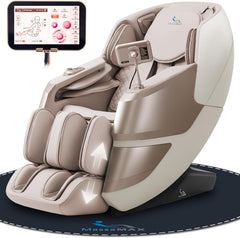 MassaMAX MT339 4D Massage Chair  Full Body Recliner with Auto Footrest  Zero Gravity  OTA Cloud Tech  SL Track  Deep Yoga Stretch  27 Modes  APP  AI Control  and Heating (Golden)