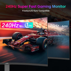 KTC 32 Inch 240Hz Curved Gaming Monitor  2K 1440P Computer PC Monitor with 1000R 1ms Frameless  Adaptive Sync 122% sRGB  HDMI  DisplayPort  Tilt Adjustable  H32S25E