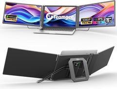 Teamgee 15.6" Laptop Screen Extender with Power Bank  FHD 1080P Triple Monitor  Driver-Free Plug & Play for 13-17" Laptops (HDMI/USB)  Home Office/Small Business  Windows/Mac/Android