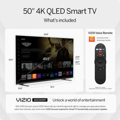 VIZIO 50-inch Quantum Pro 4K 120Hz QLED HDR10+ Smart TV with Dolby Vision  Active Full Array  240Hz @ 1080p PC Gaming  WiFi 6E  Apple AirPlay  Chromecast Built-in  M50QXM-K01  2023 Model