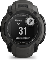 Garmin Instinct 2X Solar  Rugged GPS Smartwatch  Built-in Flashlight  Solar Charging Capability  Multi-Band GNSS  Graphite