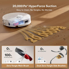 roborock Qrevo Curv 2 Flow Robot Vacuum and Mop, SpiraFlow Real-Time Self-Cleaning Roller Mop, 20,000Pa, Dual Zero-Tangle System, AI Obstacle Avoidance, Heat-Washes & Dries Mop, Carpet Protection