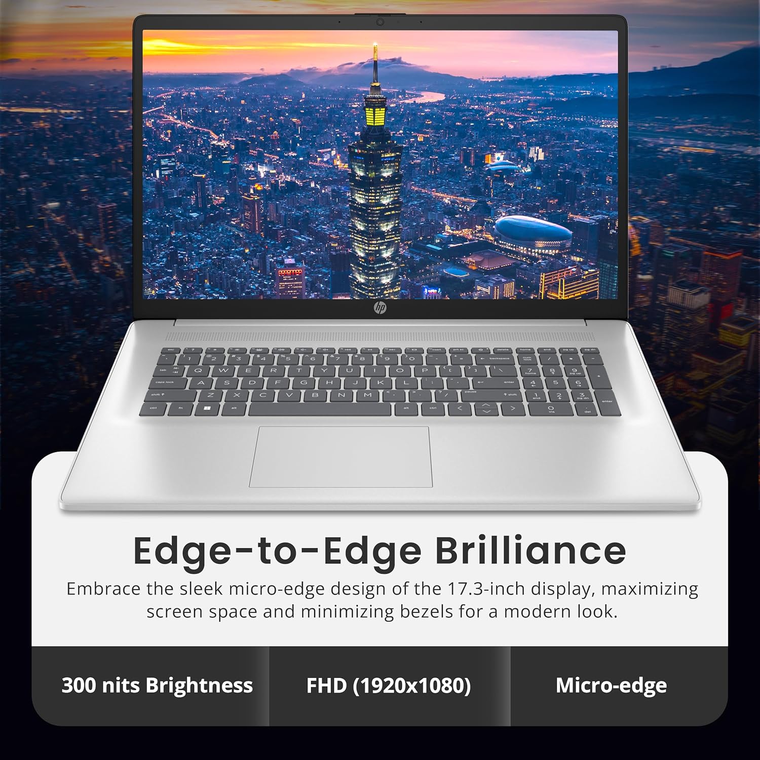 HP 17.3" FHD IPS Anti-Glare Laptop  Intel 7-150U  32GB RAM  3TB Storage (2TB SSD & 1TB Docking Station Set)  Intel Graphics  Num Pad  Wi-Fi 6  1080p Webcam  Fast Charge  Windows 11 Home  Silver