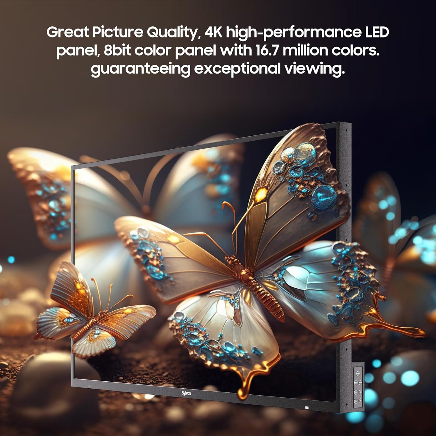 SYLVOX New 55” Outdoor Smart TV  Superior Waterproof Performance  Upgraded Matte Finish for Enhanced Anti-Glare Effect  Full Metal  with Dolby Atoms  2000nits  Full Sun Pool Pro 2.0+ Series