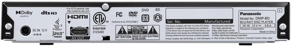 Region Free Blu-Ray Player Compatible with Panasonic DMP-BD Multi Region Code Free | Blu-Ray Regions A  B  C | DVD Regions 0-8 with Dynastar 6FT HDMI Bundle