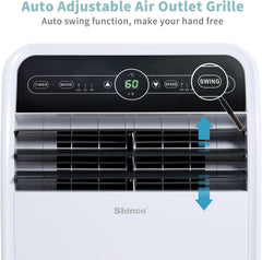 Shinco 12,000 BTU Portable Air Conditioner with WiFi, Portable AC Unit with Built-in Cool, 3-in-1 Cooling Fan & Dehumidifier for Rooms up to 400 Sq.Ft, Remote, 24H Timer, Installation Kits