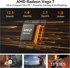 GEEKOM A5 Pro Mini PC (2026) with AMD Ryzen 5 7430U  16GB DDR4 RAM(Upgradable to 96GB  Not LPDDR)  1TB NVMe SSD  Windows 11 Pro Desktop Computer Support 4 Displays/8K/Wi-Fi 6/6xUSB  3-Year Coverage