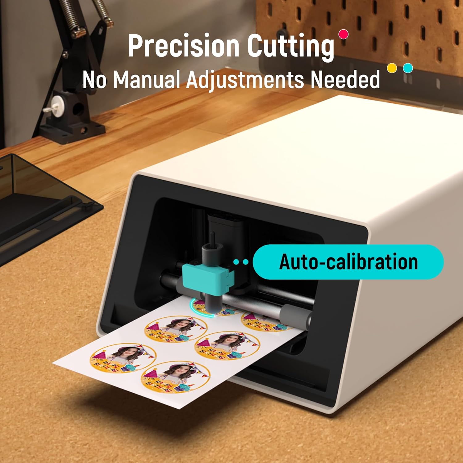 Liene PixCut S1 Color Sticker Printer & Cutting Machine - All-in-One Sticker Maker for DIY Crafts  Custom Labels & Gifts. Thermal Dye-Sublimation Photo Printer  300 DPI  Precise AI Auto-Cutting