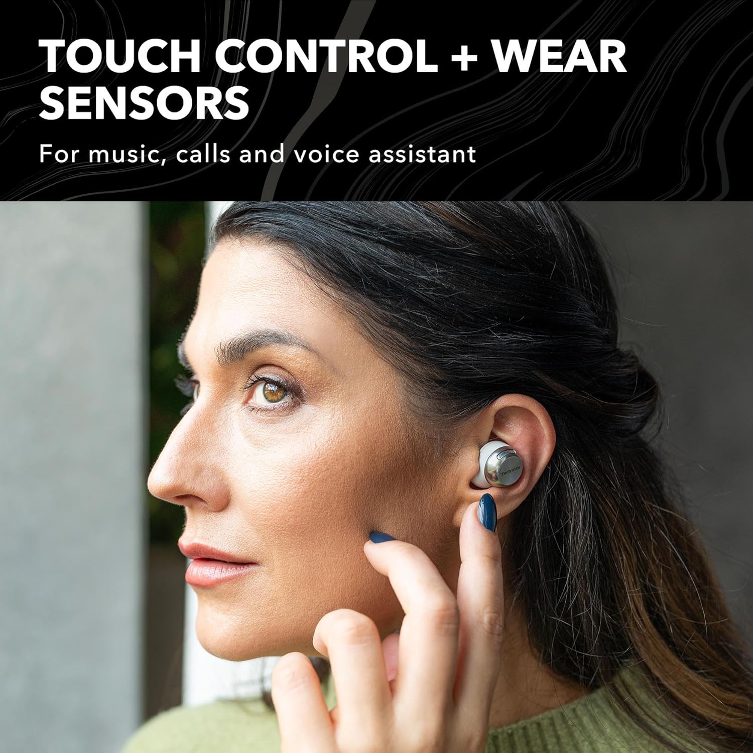 Technics Reference Class Hi-Fi Wireless Earbuds  Dolby Atmos with Head Tracking  Adaptive Noise Cancelling  3 Device Multipoint  10-hr Battery  Wireless Charging  Improved Fit - EAH-AZ100-S (Silver)