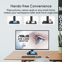 ASUS 27” 1440P Eye Care Monitor (VA27AQ) - IPS  QHD (2560 x 1440)  99% sRGB  Frameless  HDMI  DisplayPort  VGA  1ms  Speakers Low Blue Light  Flicker Free  VESA Wall Mountable  3 yr Warranty