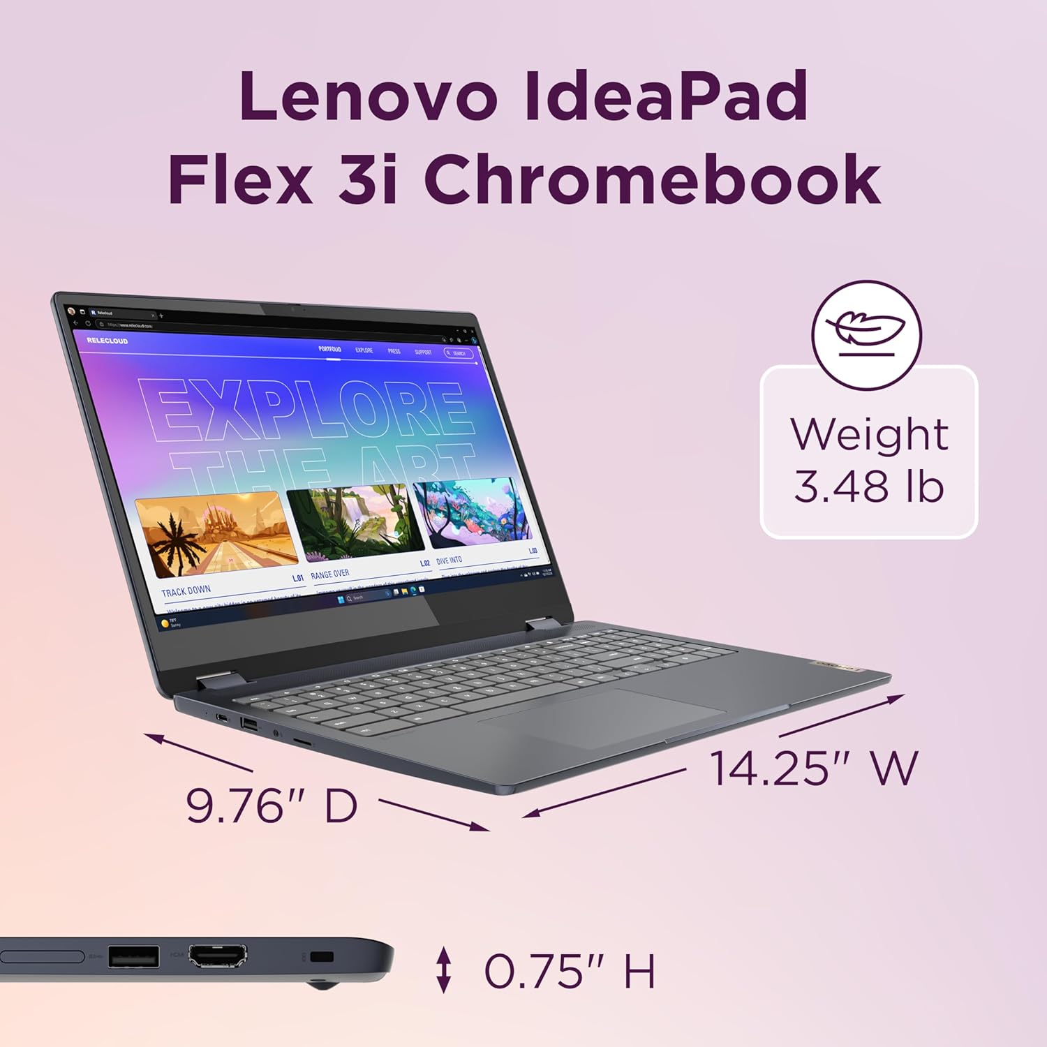 Lenovo IdeaPad Flex 3i Chromebook Laptop  Intel® UHD Graphics  15.6” FHD Display  Intel Pentium N6000  8GB RAM  128GB SSD  1920x1080 px  Touchscreen  Chrome OS  Abyss Blue