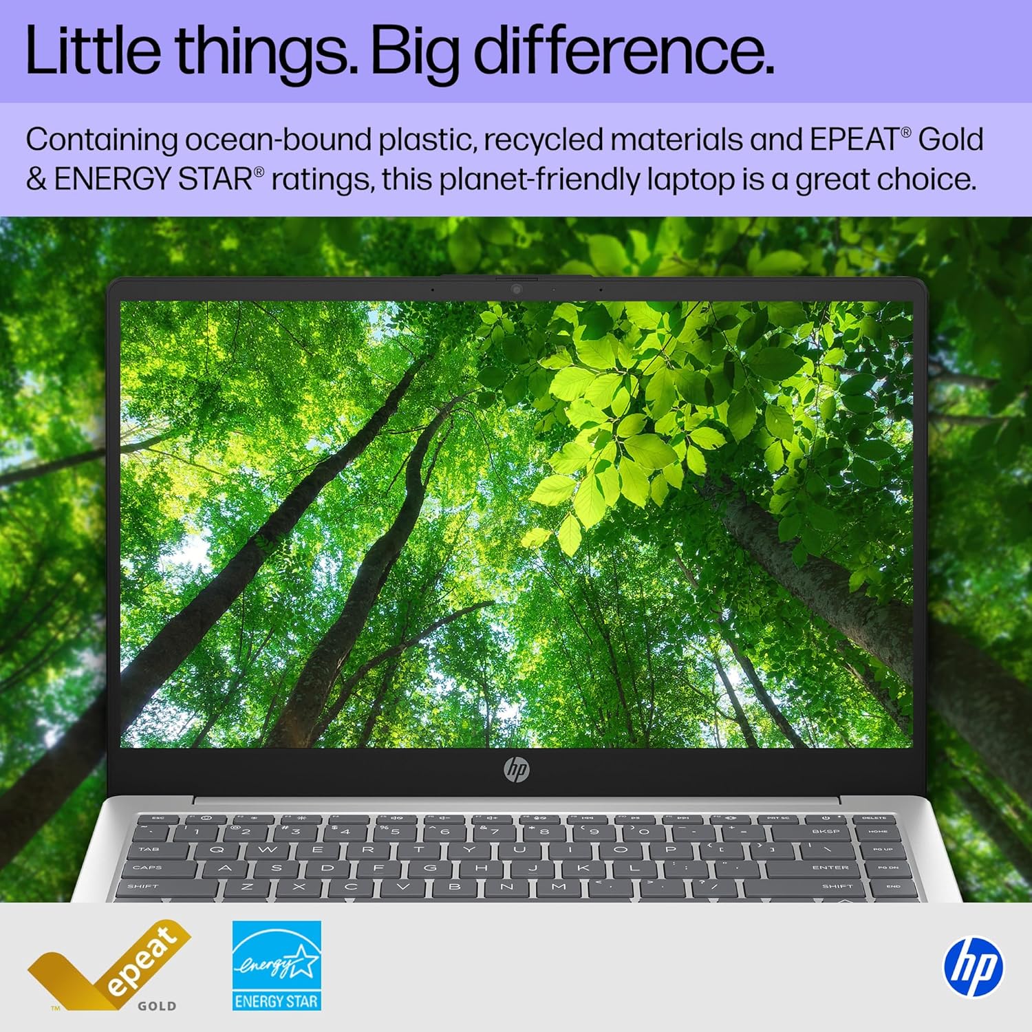 HP 14 inch Laptop  HD Display  Intel Core i3-N305  8 GB RAM  256 GB SSD  Intel UHD Graphics  Windows 11 Home in S Mode  Natural Silver  14-ep0299nr