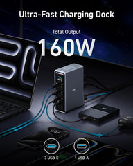Anker Prime Docking Station  14-Port with 160W Max Output  10Gbps Fast Data Transfer  Real-Time Smart Interface  Audio and Ethernet Ports  Dual 4K Displays for Dell  HP  Lenovo and More