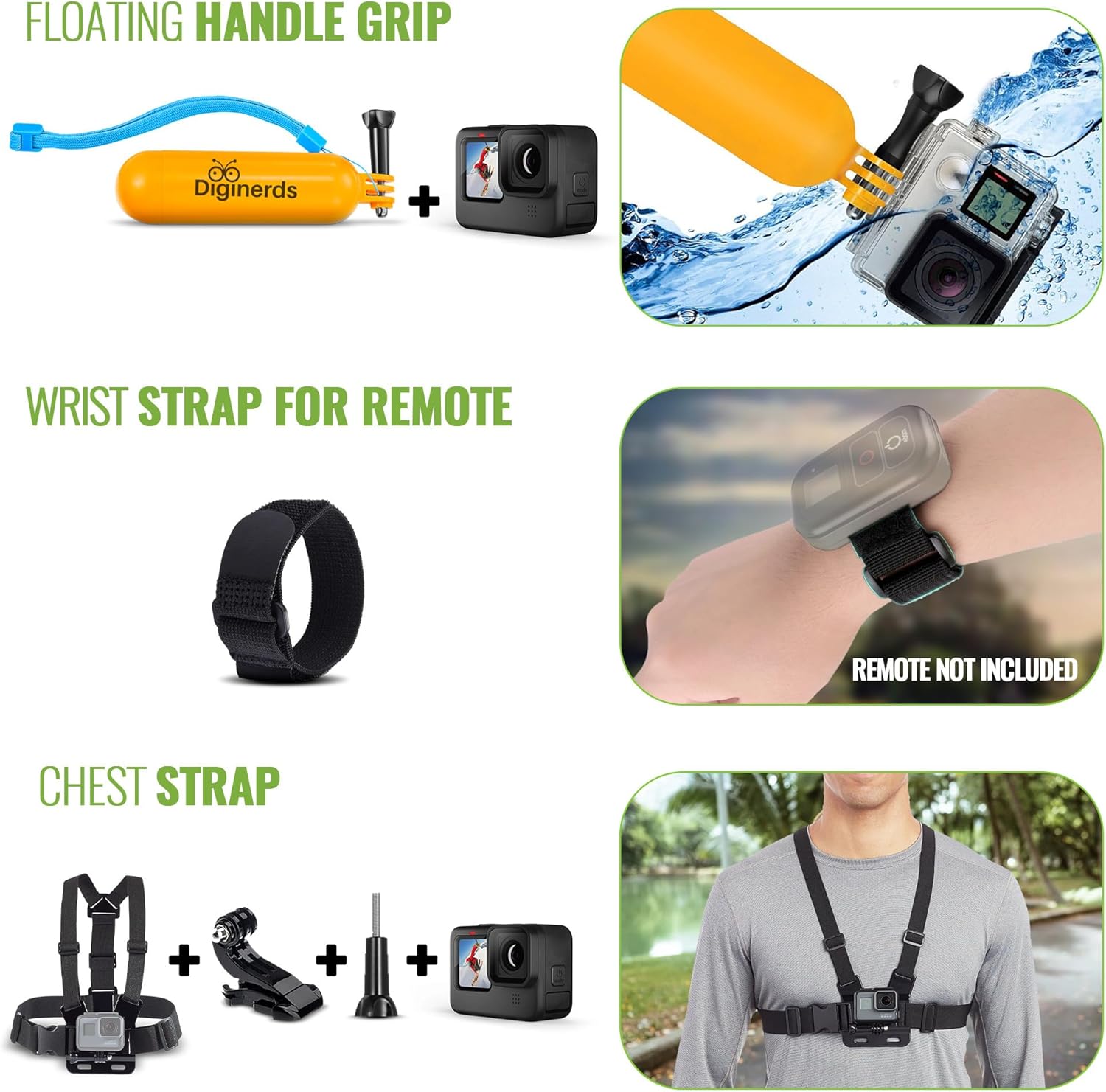 GoPro HERO12 (Hero 12) Black - Waterproof Action Camera with 5.3K HDR Video  27MP Photos  1/1.9" Image Sensor  Live Streaming  Webcam  Stabilization + 64GB Card & 50 Piece Accessory Kit - Bundle