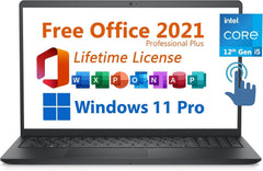Dell Inspiron 15 Business Laptop  15.6" FHD Touchscreen with Lifetime Microsoft Office Intel 10-Core i5-1334U 16G 1TB SSD  Intel UHD Graphics  Win 11 Pro Black for Business and College Students