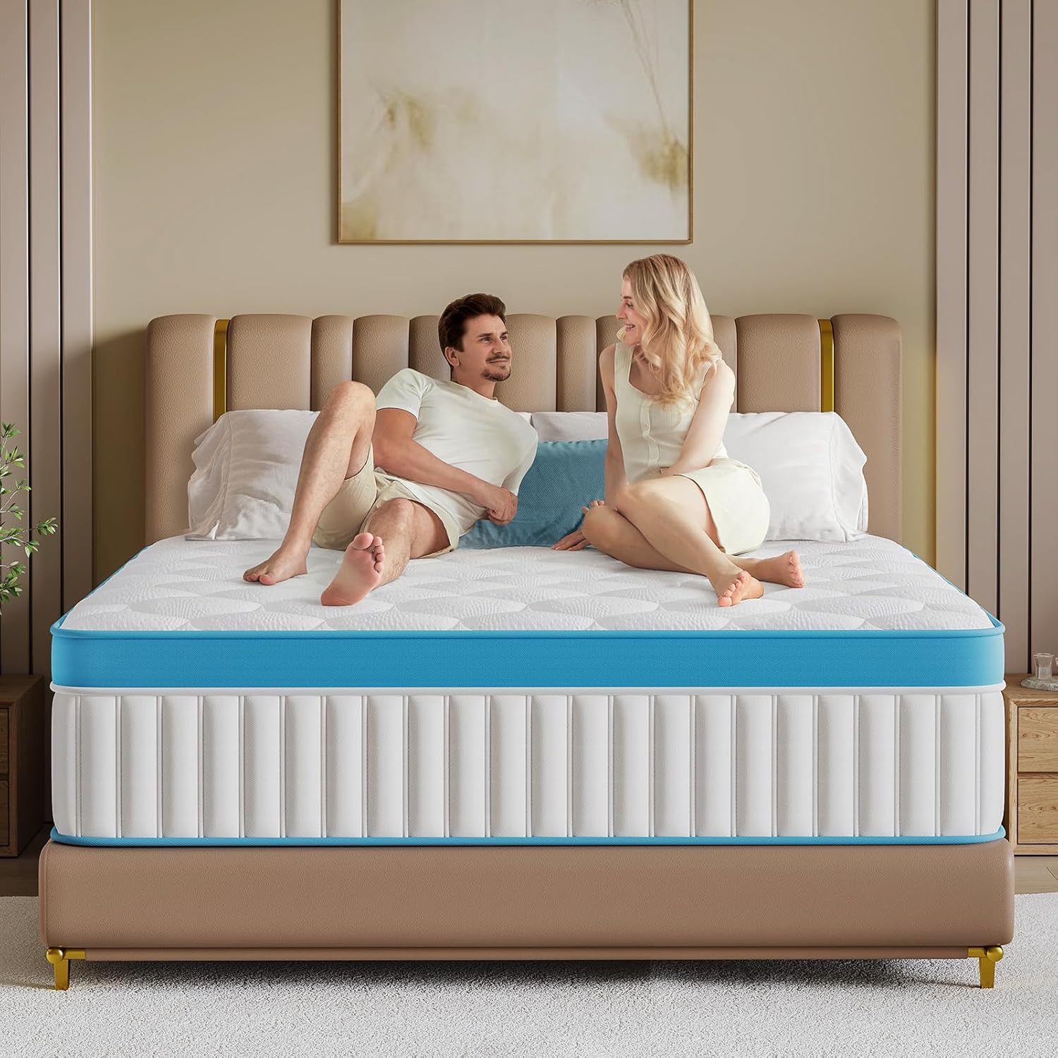 King Size Mattress 12 Inch Medium Firm King Matress Hybrid Memory Foam Individual Pocket Springs Pressure Relief & Motion Isolation Mattresses in a Box