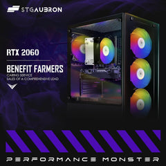 STGAubron Gaming PC Desktop Computer  AMD Ryzen 5 2600 up to 3.9G  GeForce RTX 2060 6G  16G DDR4  512G SSD  600M WiFi  BT 5.0  RGB Fan x4  Windows 11 Home