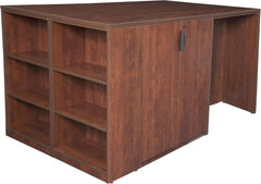 Regency Legacy Stand Up Storage Cabinet/ 3 Desk Quad with Bookcase End- Cherry