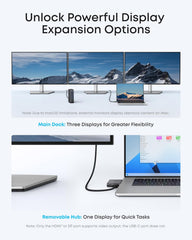 Anker Nano Laptop Docking Station with Detachable Hub  13-in-1 USB-C Triple Display Docking with 2 HDMI+1 DP  10 Gbps USB-C  3 USB-A  Audio  SD/TF  Ethernet  100W Max PD for Dell  Lenovo  HP  and More