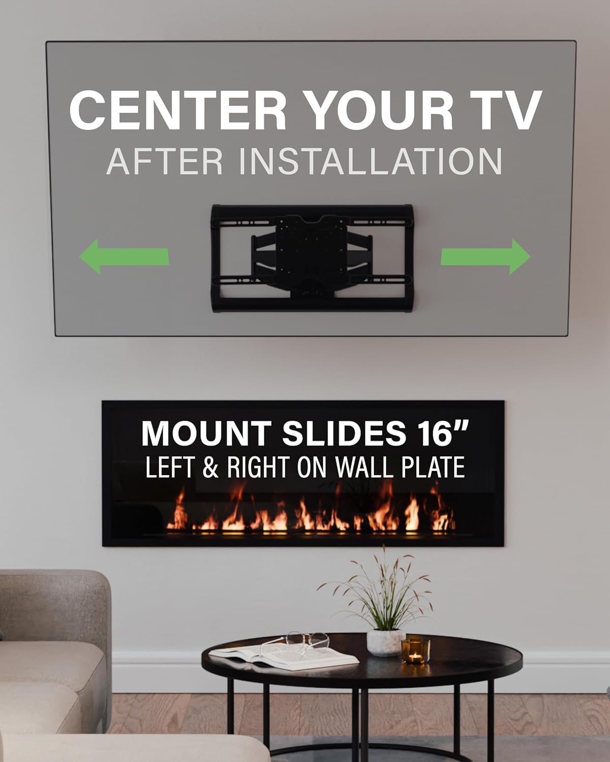 SANUS Full Motion TV Wall Mount for TVs up to 90" - Premium Design Extends 24" with Fingertip Swivel and Tilt - Easy 20 Minute Install - OLF24
