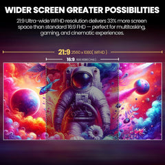 CRUA 34'' Ultrawide Gaming Monitor 120HZ  21:9 WFHD 2560X1080 IPS Panel Computer Monitors with Built-in Speakers  Support AMD FreeSync  120% sRGB  DP1.4 & HDMI1.4  Wall Mountable Installs-White