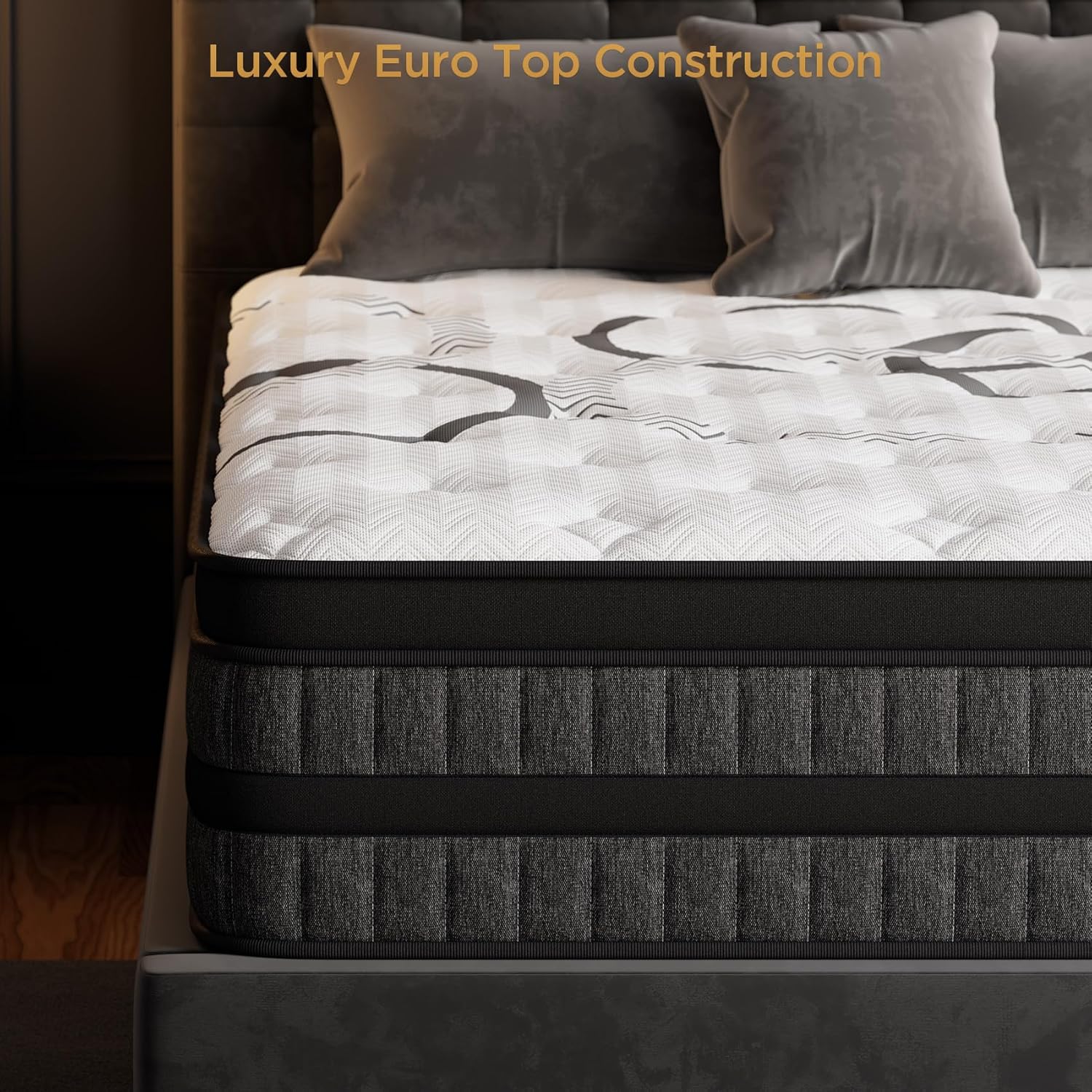 King Size Mattress 14 Inch Hybrid King Mattress Euro Top Medium Firm for Back & Lumbar Support [New Version], 365 Night Trial, Individual Pocket Spring for Motion Isolation & Pressure Relief