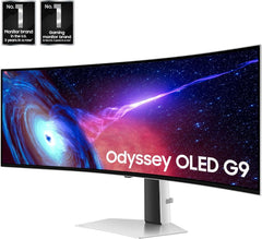 Samsung 49" Odyssey G93SC Series Curved Gaming Monitor  QD-OLED  240Hz  0.03ms  DQHD  G-Sync Compatible  FreeSync Premium Pro  Adjustable Stand