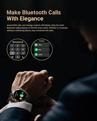 Smart Watch for Men Answer/Make Call for Android iPhone  1.43" AMOLED HD Screen Mens Luxury Watch  400mAh Heavy Duty Smartwatch Heart Rate Blood Oxygen Blood Pressure Sleep Monitor Pedometer  2 Straps