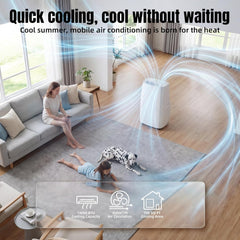 AKIRES 14000 BTU Portable Air Conditioners,3-IN-1 Portable AC Unit With Fan & Dehumidifier,Remote Control,24H Timer,Sleep Modes,Cools Room Up To 700 sq.ft,Suitable for Bedroom,Room, Office,Apartment