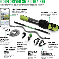 GolfForever Swing Trainer – Golf Fitness & Training System for Strength  Flexibility & Swing Power – Includes Membership & Premium Training Bar for Golf-Specific Workouts