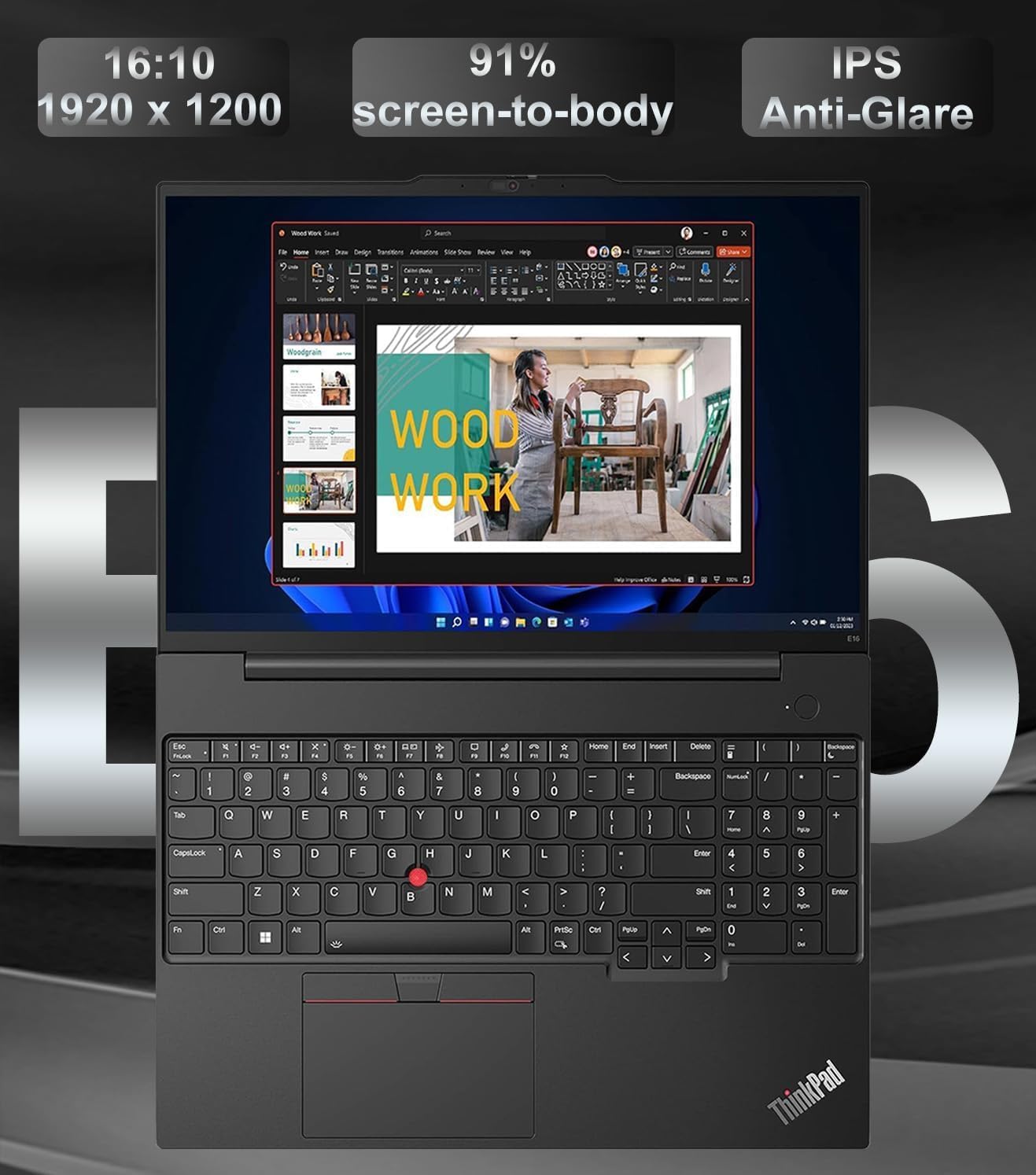 Lenovo ThinkPad E16 G2 Business Laptop Computer  16" FHD+  AMD 8-Core Ryzen 7 7735HS (Beat i7-1360P)  16GB DDR5 RAM  1TB PCIe SSD  WiFi 6E  Fingerprint Reader  Backlit Keyboard  Windows 11 Pro