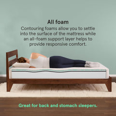 Kin By Tuft & Needle Firm 8" Twin Adaptive Foam Mattress in a Box, Cooling Pressure Relief, Balanced Support, 100 Night Trial, Fiberglass-Free, CertiPUR-US, 10-Year Limited Warranty