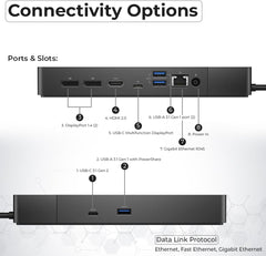 Dell WD19S Docking Station Dual Monitor Bundle - 180W  Supports 4K Display  Dell Dock with 180W Power Supply + Anyhdd 4K HDMI Cable + 4K DisplayPort Cable + USB-C Cable + Microfiber Cloth Included